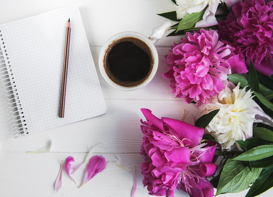 Note Book with Peonies